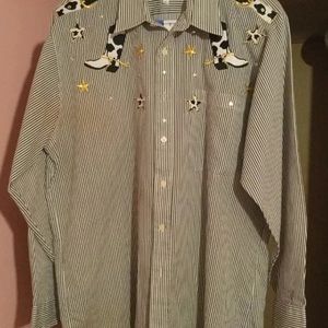 Studz Connection Cowboy boots  button down shirt
